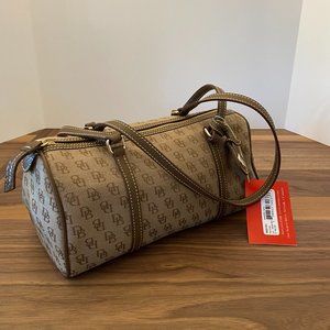 DOONEY & BOURKE Monogram Canvas and Leather Barrel Bag NWT
